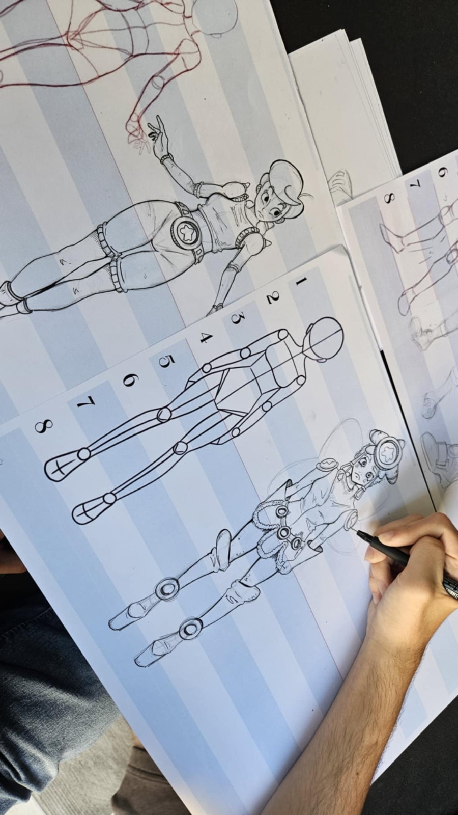 Personnage encré en pied